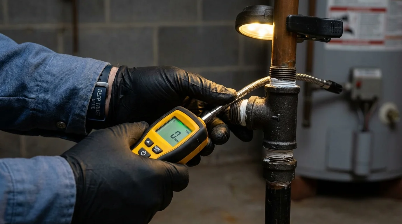 Gas leak detection with electronic sniffer by Johns Plumbing LLC in Albuquerque