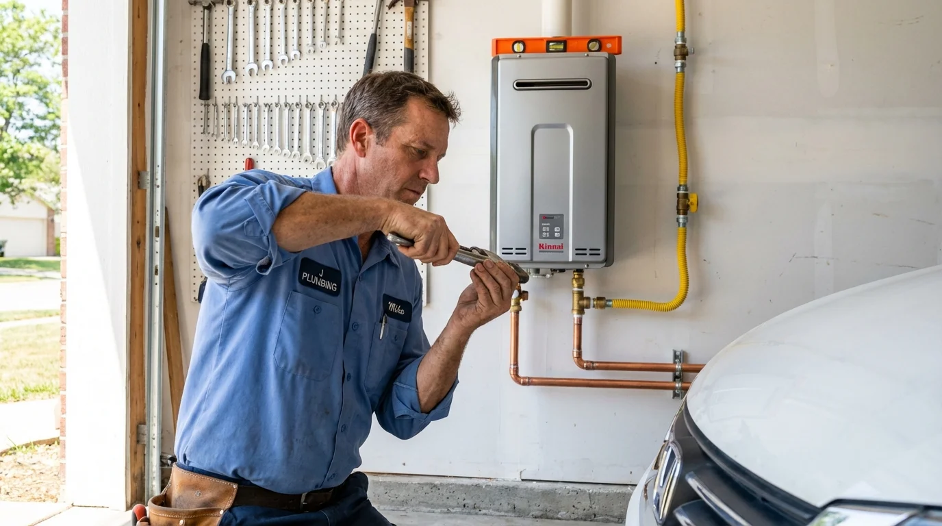 Tankless water heater installation by a Johns Plumbing LLC plumber in Albuquerque